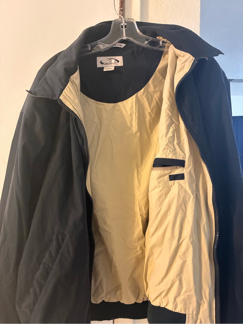 LOGO by Lori Goldstein Black Windbreaker with Cream Interior
